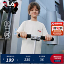 FILA【液氨整理】斐乐儿童童装短袖2026年夏季新款男童中大童上衣 云菇白-WT 150