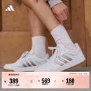 adidas ENTRAP美式校园风运动少年感复古篮球风板鞋男女阿迪达斯   白/金色   37