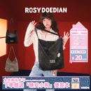 ROSYDOEDIANRDD有点东西在包里大容量托特包复古豹纹通勤单肩包 黑色豹纹