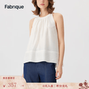 FabriqueBASIC荷叶边插肩无袖上衣夏季新款休闲百搭打底衫 白色 XS