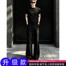 佑麟黑色那不勒斯微喇西裤男夏季薄款美式裤子cleanfit提裆休闲西装裤 黑色【升级款】 90%买家选择 M  105-120斤