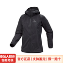 始祖鸟（ARC'TERYX）Squamish jacket轻量风壳印花鸟标防风运动透气连帽轻薄夹克外套 BLACK黑色 S