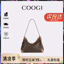 COOGI包包女款2026年新款轻奢品牌女士斜挎包单肩包生日礼物送女友老婆 咖啡-中号