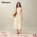 Fabrique 日光黄纯棉刺绣蕾丝度假风无袖圆领连衣裙 日光黄 S