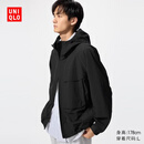 优衣库防风连帽外套男装女装/夹克户外休闲478231 09 黑色 XL