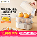 小熊（Bear）蒸蛋器 煮蛋器 家用多功能一体机 一键操作蒸鸡蛋羹神器 小型一人用 单双层一体机ZDQ-D12R3
