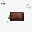 BERLUTI Rosewood Scritto图纹皮革手拿包【享12期免息】 深可可棕色