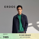 ERDOS 休闲翻领外套加厚保暖时尚男毛呢大衣 藏蓝 M 170/92A