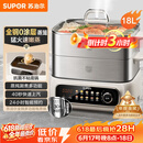 苏泊尔（SUPOR）电蒸锅 家用多功能炖蒸煮一体电热锅 0涂层不锈钢蒸屉 电煮锅 18L ZN30FC669