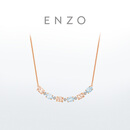 ENZO粉红之镜18K金海蓝宝石摩根石项链女EZV9159礼物 40cm