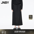 江南布衣（JNBY）秋冬半身裙女中腰长款精致H型宽松5PAD10340 001/本黑 XS