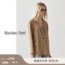 Massimo Dutti折扣季2026女装复古风质感真皮西装外套04777637 浅驼色 S (CN 170/88A)