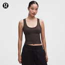 lululemon丨Smooth and Ribbed Nulu 女士低圆领运动背心 芯吸 LW1FI7S 红木缪斯褐 S /6