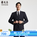 雅戈尔（YOUNGOR）西服男士050款上衣秋冬青年男套西上衣羊毛面料经典西服 藏青 L 175/96A