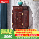 木中央 红木家 具印尼黑酸枝(学名:阔叶黄檀)实木角柜 中式客厅储物柜式花架 盆景架花几抽屉角几 雕花角柜48*48*108cm