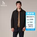 哈吉斯（HAZZYS）男装 秋冬款翻领男外套行政风衬衫式通勤薄款棉服男ASSZU0CCX60