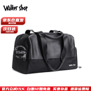 Walker Shop品牌旅行包大容量运动健身包男女单肩包手提斜挎大包包尼龙行李包 典雅黑【头层牛皮】