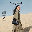 Songmont山下有松循迹系列hobo包植鞣牛皮通勤松弛感单肩斜挎软包 烟墨黑 中号 现货