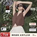 朗姿【艺术家联名】朗姿25汉麻V领无袖马甲老钱背心女2026年夏季新款 冰咖啡色 2XL