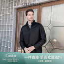 格罗尼雅（GORNIA）男士黑色羊皮革夹克休闲翻领商务通勤百搭时尚挺括皮衣 黑色 XL