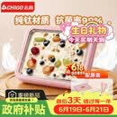 志高（CHIGO）【价保618】炒酸奶机炒冰机冰淇淋机家用儿童免插电炒冰板六一儿童节礼物钛粉【加大号带防尘盖】
