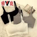 雅鹿无痕冰丝内衣少女吊带聚拢无钢圈学生夏季薄款舒适透气发育期文胸 黑色+白色+灰色 (3件装) S 【60-85斤】