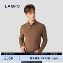 蓝豹（LAMPO）【黄金羊毛】秋冬款奢品超细黄金羊毛polo领打底衫男羊毛衫 中米 XL (50)