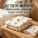 探露（TANLU）一次性酒店四件套床单被罩枕套宾馆双人单人旅行防螨防病旅游必备 五层加厚【萌宠印花款】独立包装 单人三件套【3包】亲肤/可裸睡