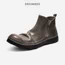 DREAMBOX钧博高档马臀皮切尔西靴2025秋冬男女款皮靴纯手工英伦短靴 熔岩灰 马臀皮款 40 男码