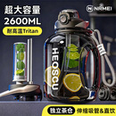恩尔美（nRMEi）运动水杯超大容量夏季男健身茶水分离吨桶吨耐高温便携2000ml水壶