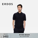 ERDOS 早秋 精纺羊毛柔软亲肤轻盈 经典百搭男士短袖羊毛衫 藏蓝 XL 180/100A