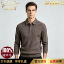 东特西高端正品100纯羊毛衫男士中年秋冬中厚保暖翻领针织长袖T恤毛衣 浅咖【S级甄选】 XL (175) 【推荐130-155斤】