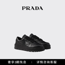 PRADA/普拉达【礼物】男士金属徽标饰牛皮革运动鞋鞋子 黑色 41 （7）