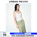 UR2026夏季新款女装时尚休闲百搭修身方领背心UWM450064 本白 M