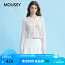 moussy 女装新品简约淑女风通勤薄款针织开衫女028JSX70-1029 010白色 均码