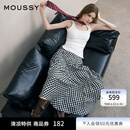 moussy 女装新品文艺感不规则格纹半身裙028JSX31-1066 165花纹灰色 M