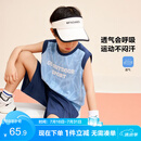 左西男童套装夏装2026新款儿童运动速干背心两件套篮球服潮 蓝色 150