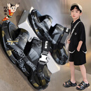阿童木儿童拖鞋男童沙滩鞋2026新款夏季软底防滑凉拖大童外穿凉鞋 黑色 32 内长约21厘米