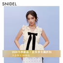 SNIDEL26春夏新品甜美荷叶边小飞袖蝴蝶结收腰衬衫SWFB262304 圆点图案 均码 (F)