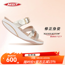 MBT足健康鞋女厚底休闲凉拖鞋 足弓支撑 增高提臀 防滑牛皮FASI 60F金色 36