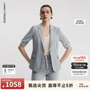 朗姿【精英衣橱 律师系列 朗姿Basic衣橱】西装春季修身职业西服外套 浅雾霾蓝色3 M