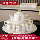 言则轻奢新婚礼物结婚礼物送新人玻璃杯茶具套装可旋转实用杯具 珍珠耳珠光八件套-礼盒装
