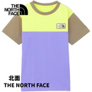 北面（The North Face）【日本直邮】短袖T恤NTJ32338男女童时尚柔软舒适撞色拼接短袖T恤 黄色×紫色 130 【青少年款】
