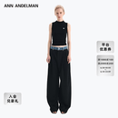 ANN ANDELMAN【直播领券】王俊凯同款官方直营牛仔腰头拼接西裤直筒长裤 黑色 S