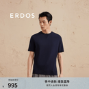 ERDOS 圆领针织衫套衫羊毛柔软舒适松弛短袖男羊毛衫 藏蓝 L 175/96A