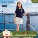 Teenie Weenie Kids小熊童装26年夏新女童学院风polo领短袖针织衫 藏青色 140cm