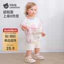 贝肽斯宝宝吃饭围兜夏季防水防脏儿童无袖罩衣辅食饭兜反穿衣 萌兔环游M