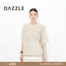 DAZZLE【新品上市】DAZZLE 地素2026年夏季提花钩针图案中袖针织衫 白色 S