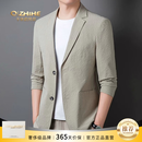 千纸鹤（Q ZHIHE）2026休闲男士西装春夏季款防晒西服男士修身免烫小西服外套 卡其色 薄款 【官方正品】 XL 180