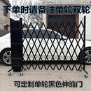 定制不锈钢喷塑伸缩围栏手动推拉门栅栏可移动折叠防护栏安全围挡 定制款1.2米高 拉开长度4米